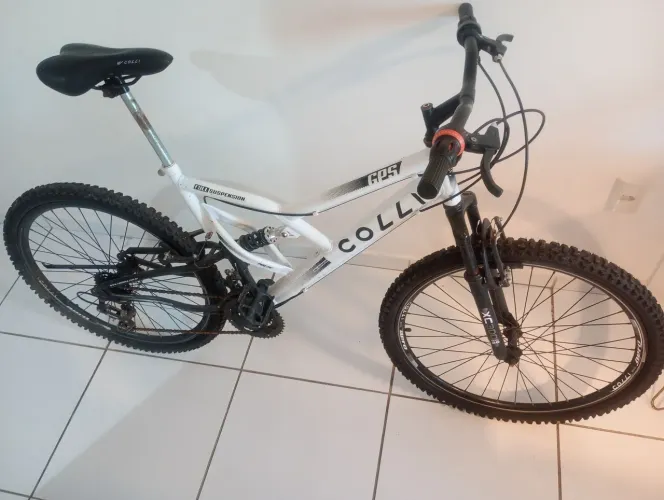 Bicicleta Colli GPS Pro Aro 26 - Branca - Dupla Suspensão