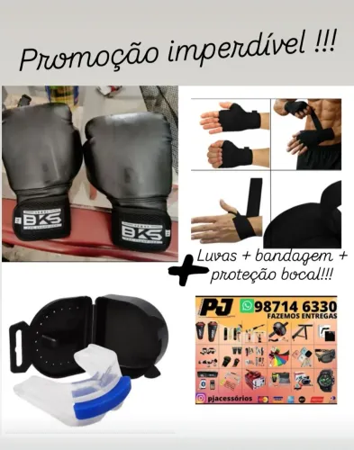 Kit boxe infantil. Luvas bocal e bandagem. Entrega grátis