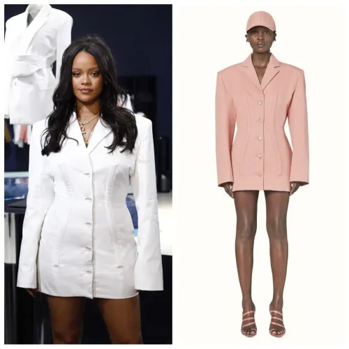 Raríssimo blazer/vestido corset maison Fenty (grupo LVMH) cor rosê usado por Rihanna