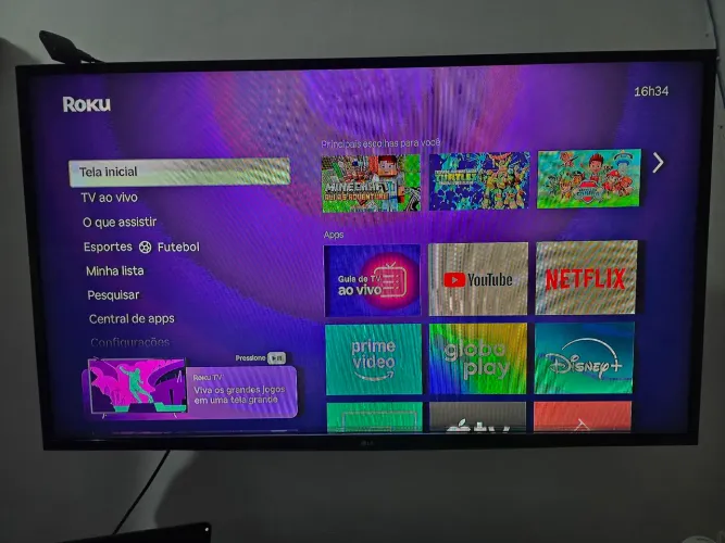 TV LG 49" 49LH5150 - No Estado (Com faixas/distorção na imagem ao ligar)