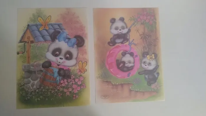 Lote com 09 papéis de carta - Gatos e Ursos