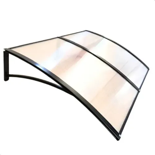 Toldo Policarbonato 4,80x70cm Cobertura porta e janela - mão francesa em abs - cor cinza
