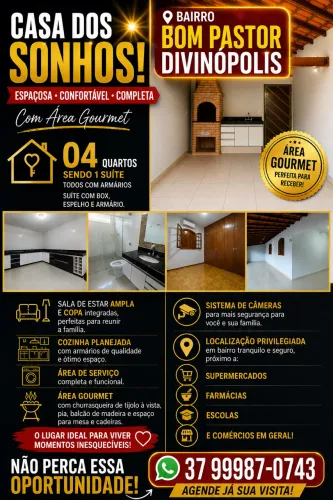 Casa à venda no Bom Pastor - Divinópolis | Ampla e completa