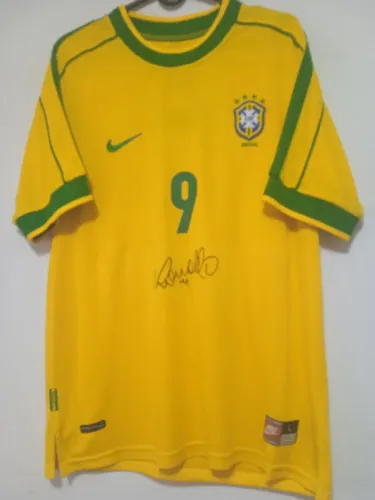 Camisa Brasil Copa Mundo 98 #9 Ronaldo Autografada Certificada