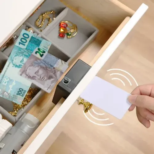 Fechadura Invisível Rfid Com Bloqueio Eletrônico pra Gaveta