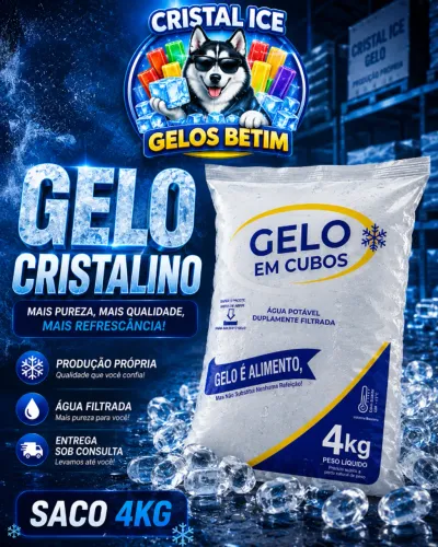 ? GELO EM CUBO CRISTALINO COM O MELHOR PREÇO DA REGIÃO!