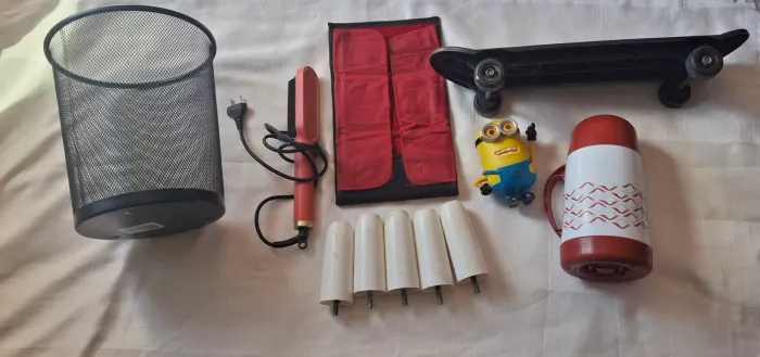 Skate,minions,lixeira,escova alisados,cafeteira
