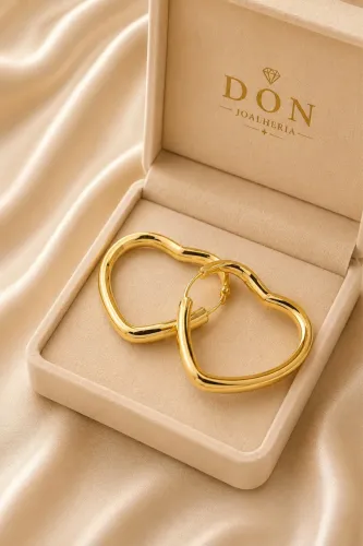 Argolas Heart em Ouro 18k 750