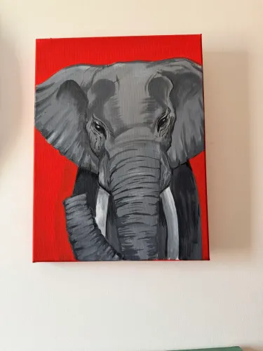 Quadro Acrílico sobre a Tela Elefante