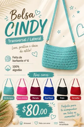 Bolsa cindy em crochê