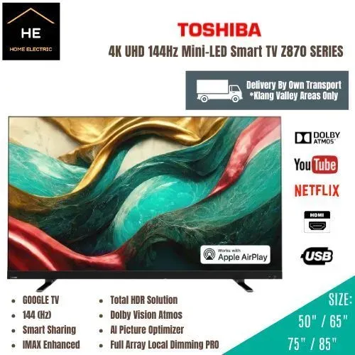 Tv mini LED Toshiba z870 144hz nova na caixa