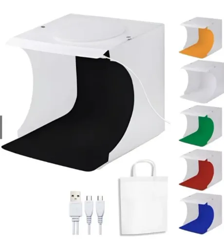 Mini Estudio Fotográfico Com Luz Led Photo Studio Usb Portatil Foto