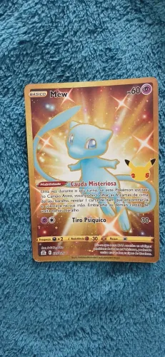 Carta Pokémon Mew Dourado Secret Rare (025/025) - Coleção Celebrações 25 Anos - Impecável