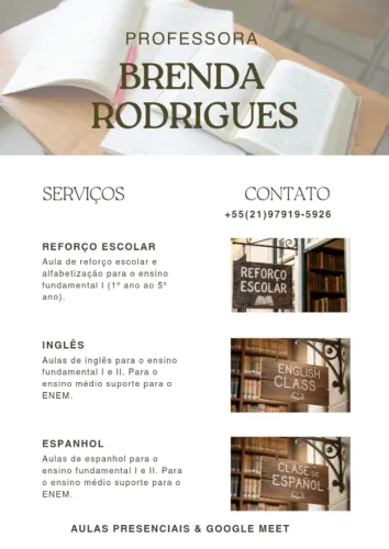 Professora de idiomas e reforço escolar