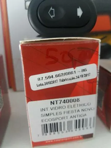 Botão para vidro elétrico simples fiesta novo
