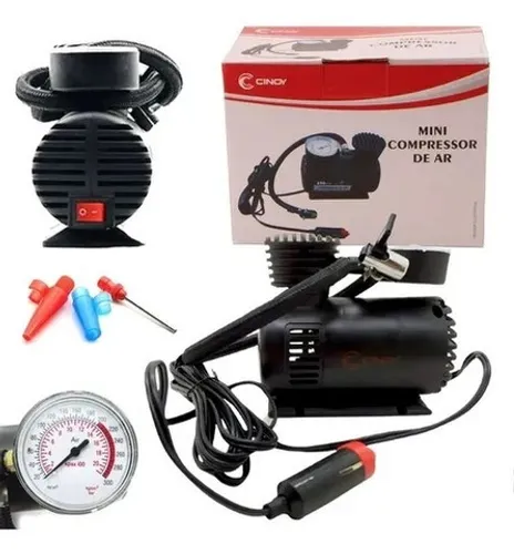 Mini Compressor Ar Portátil Automotivo 12v Cinoy Moto Pneu