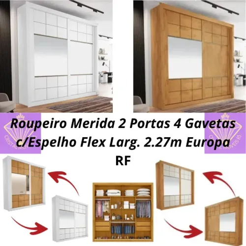Roupeiro Merida Branco/Peroba Flex Larg. 2.27m RF