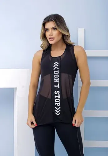Regata Fitness transparente furadinhas 