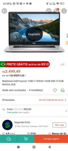 Notebook Dell Inspiron 7580