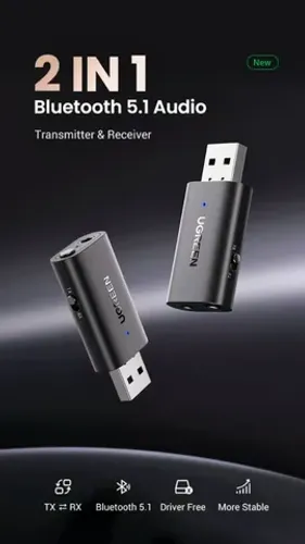 Adaptador Bluetooth UGREEN 2 em 1 para TVs e Aparelhos de Som (Novo)
