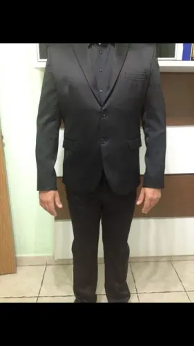 Terno preto acetinado