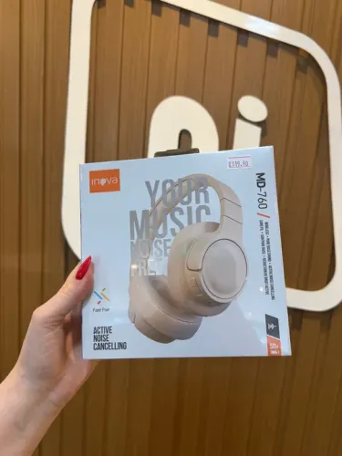 Headphone Wireless Bluetooth Inova Bege