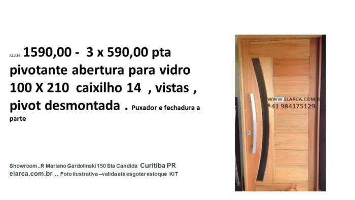 a10.24 1590,00 3 X 590,00 porta pivotante arco madeira maciça 100x210