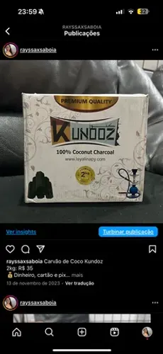 Carvão de Coco Kundoz 2kg 
