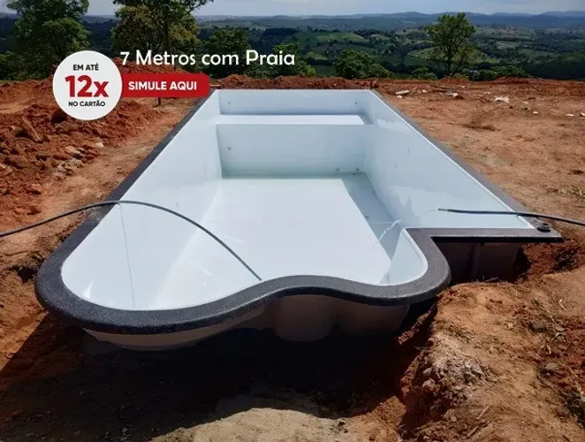 CA- Piscina Branca de 7 metros Praia !