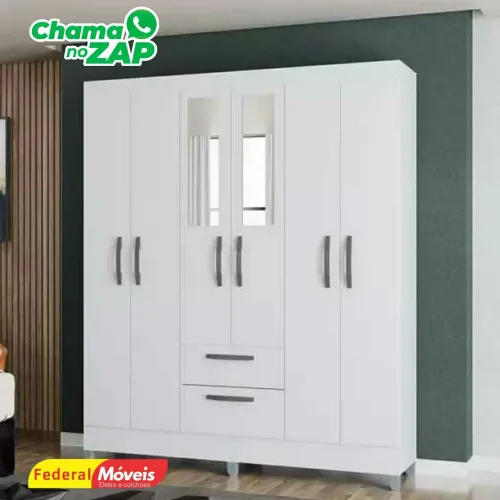 Guarda Roupa 6 Portas e 2 Gavetas Novo Pronta Entrega 