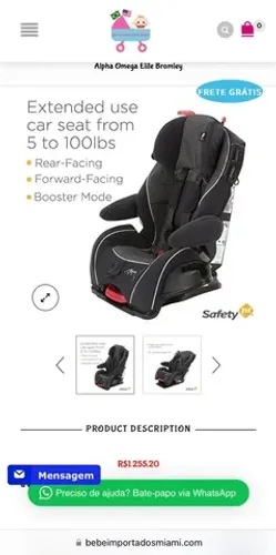 Cadeirinha 1st SAFETY Alpha Omega Elite