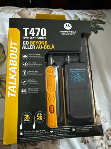 kit 2 Rádios Comunicadores Até 56km Talkabout Motorola T470 Walk talk
