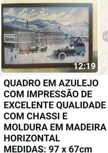 Quadro em azulejo ,original Atlantis/Ambev,  raridades Brahma