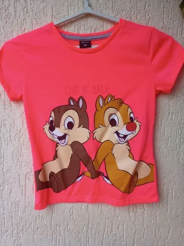 Camiseta Chip e Dale - Tamanho 10 - Rosa