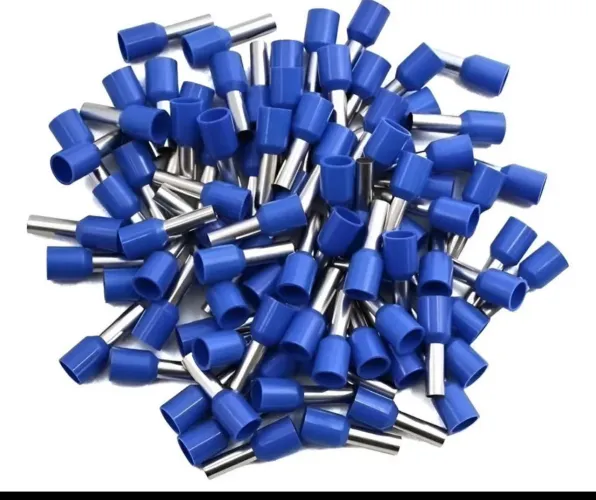 Terminal Ilhós Tubular 2,5mm Pré Isolado Azul 100 Unidades Azul