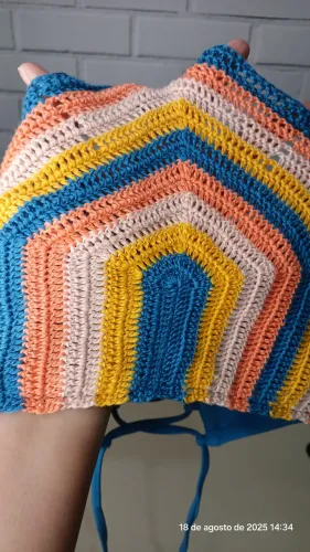 Top Croche Colorido Tamanho: P