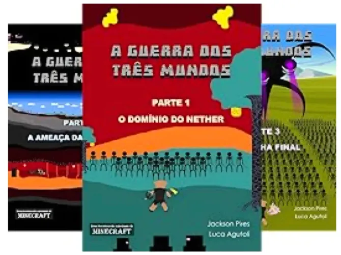Livros da Trilogia "A Guerra dos Três Mundos" - Uma aventura Minecraft