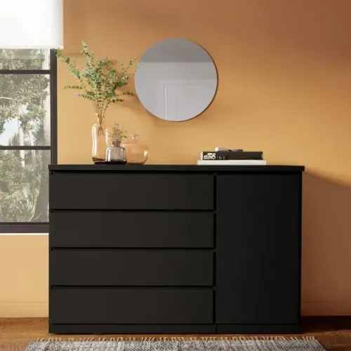 CÔMODA PRETA GRANDE TOKSTOK - DESIGN MODERNO E ALTA FUNCIONALIDADE!