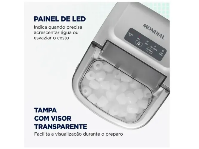 Máquina de Gelo Turbo Ice Premium MG-12-GI Mondial 12kg