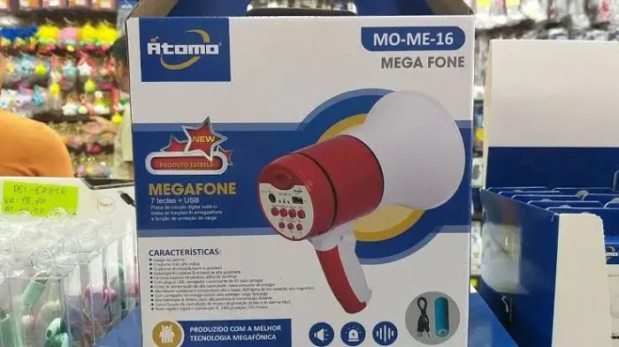 Megafone Gravador Amplificador Voz Autofalante USB