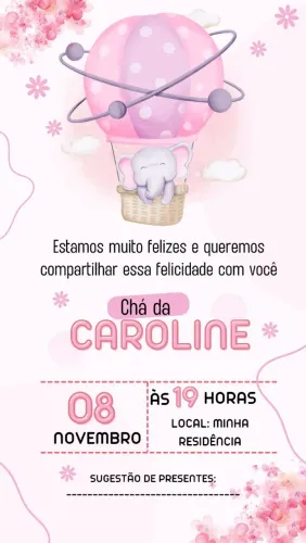 CONVITE DIGITAL SIMPLES CHÁ DE FRALDAS