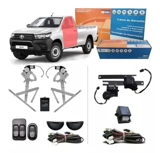 Kit Vidro Hilux Cabine Simples + Trava Tragial