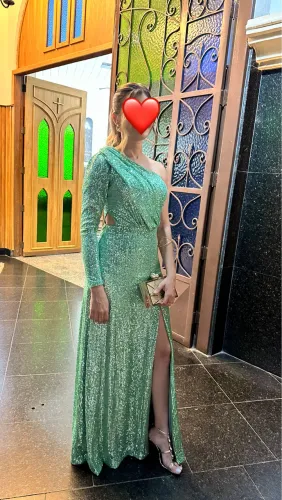 Vestido festa verde menta