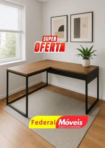 Escrivaninha 1,50x1,50 - Ampla, prática e perfeita para escritório!