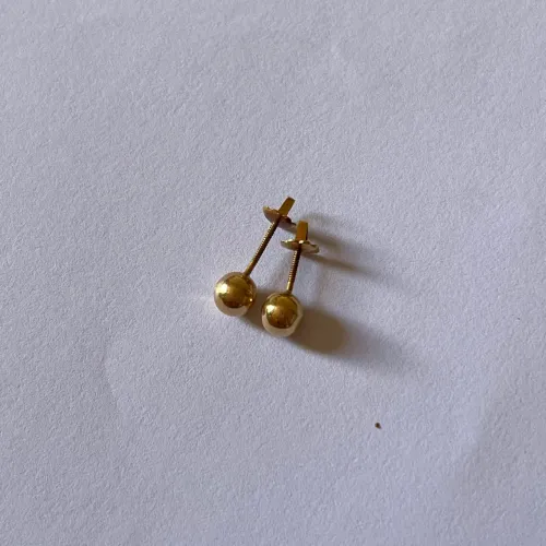 Brinco infantil 5mm ouro 18k