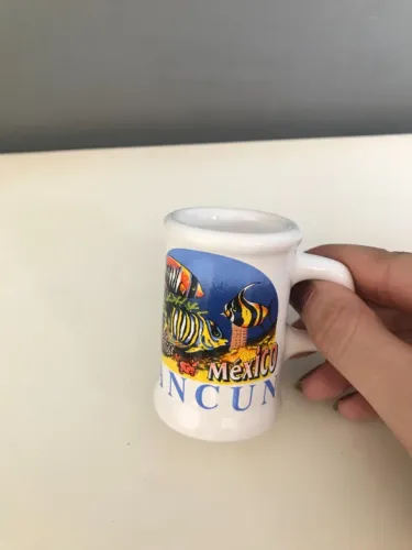 Mini Caneca Shot Branca De Cancun Mexico Branco