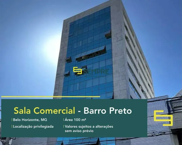 Sala comercial para vender na Barro Preto em BH
