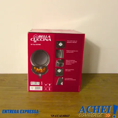 Air Fryer - 3,8L - Bella Cuccina - Preto - Novo