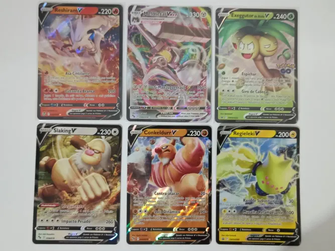 Combo 6 Cartas Pokémon V Brilhantes Originais NM