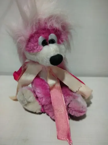 Pelúcia Leão Rosa Nanco 1994 21 Cm